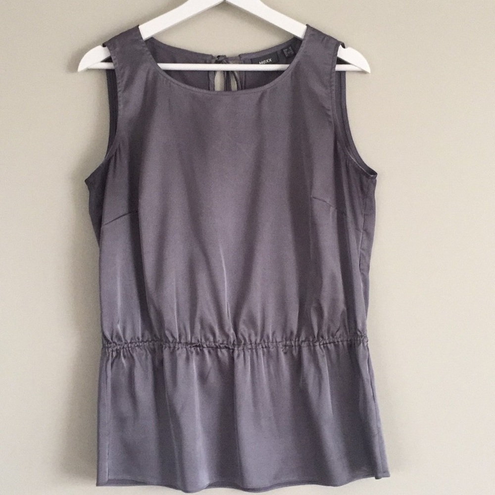 Silky Charcoal Sleeveless Blouse